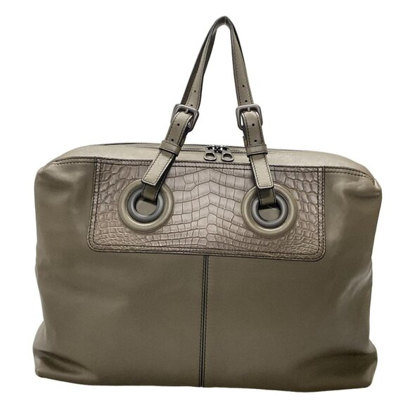 Auth BOTTEGA VENETA - Brown Leather B********* Boston Bag - Picture 2 of 12